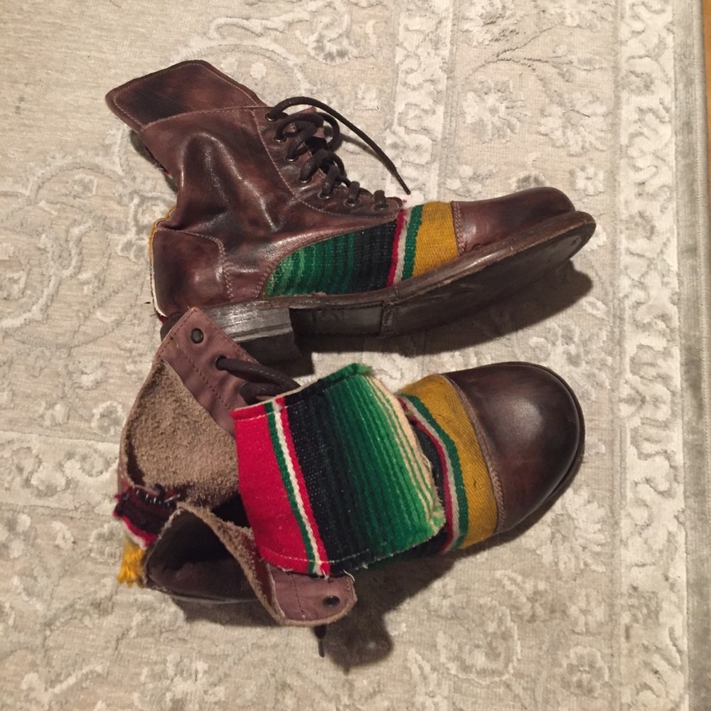 Free People Aztec/Mexican fabric boots/hiking